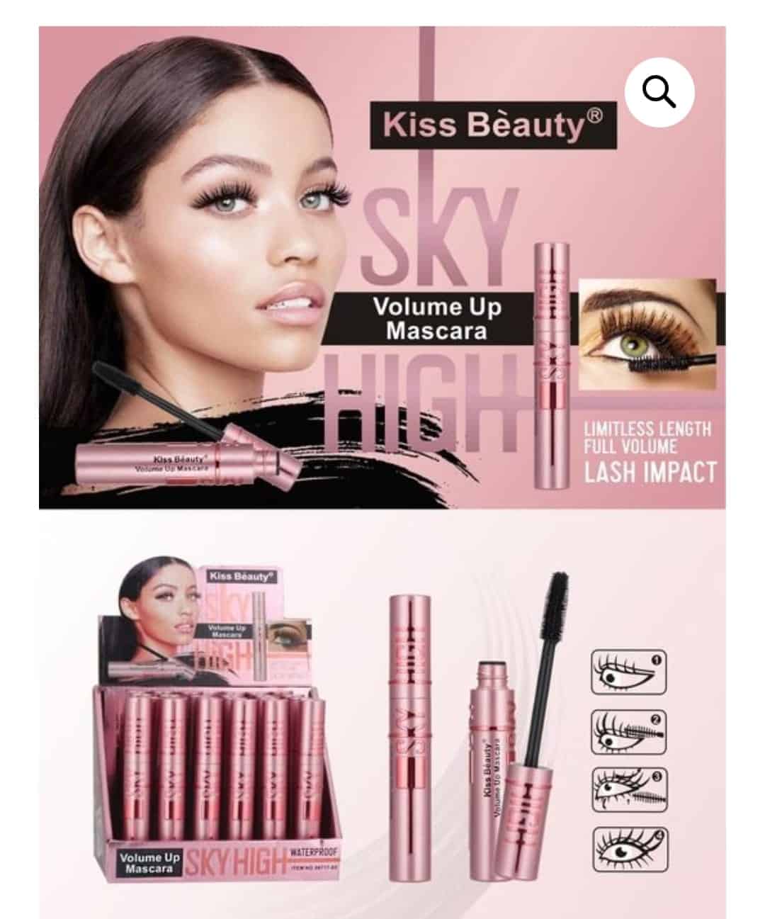 Mascara de pestañas KISS BEÀUTY SKY VOLUME UP MASCARA. 1 Mascara de pestañas KISS BEÀUTY SKY VOLUME UP MASCARA.